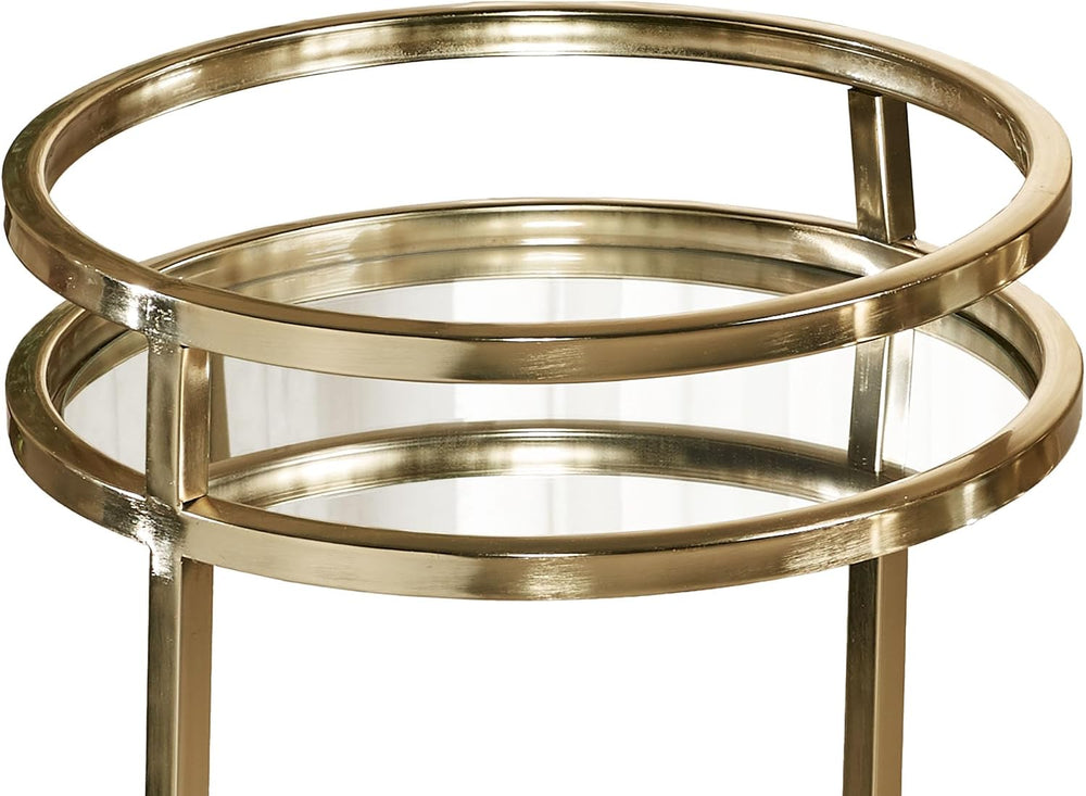 Landon Mirrored Nesting Tables Gold Set of Two