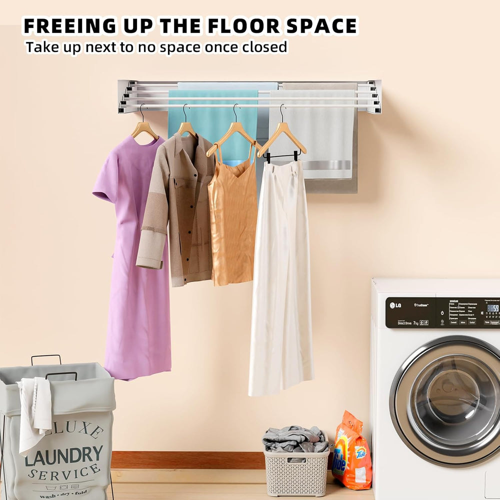 Wall Mounted Drying Rack for Small Space, 23.6" Foldable Collapsible Lau...
