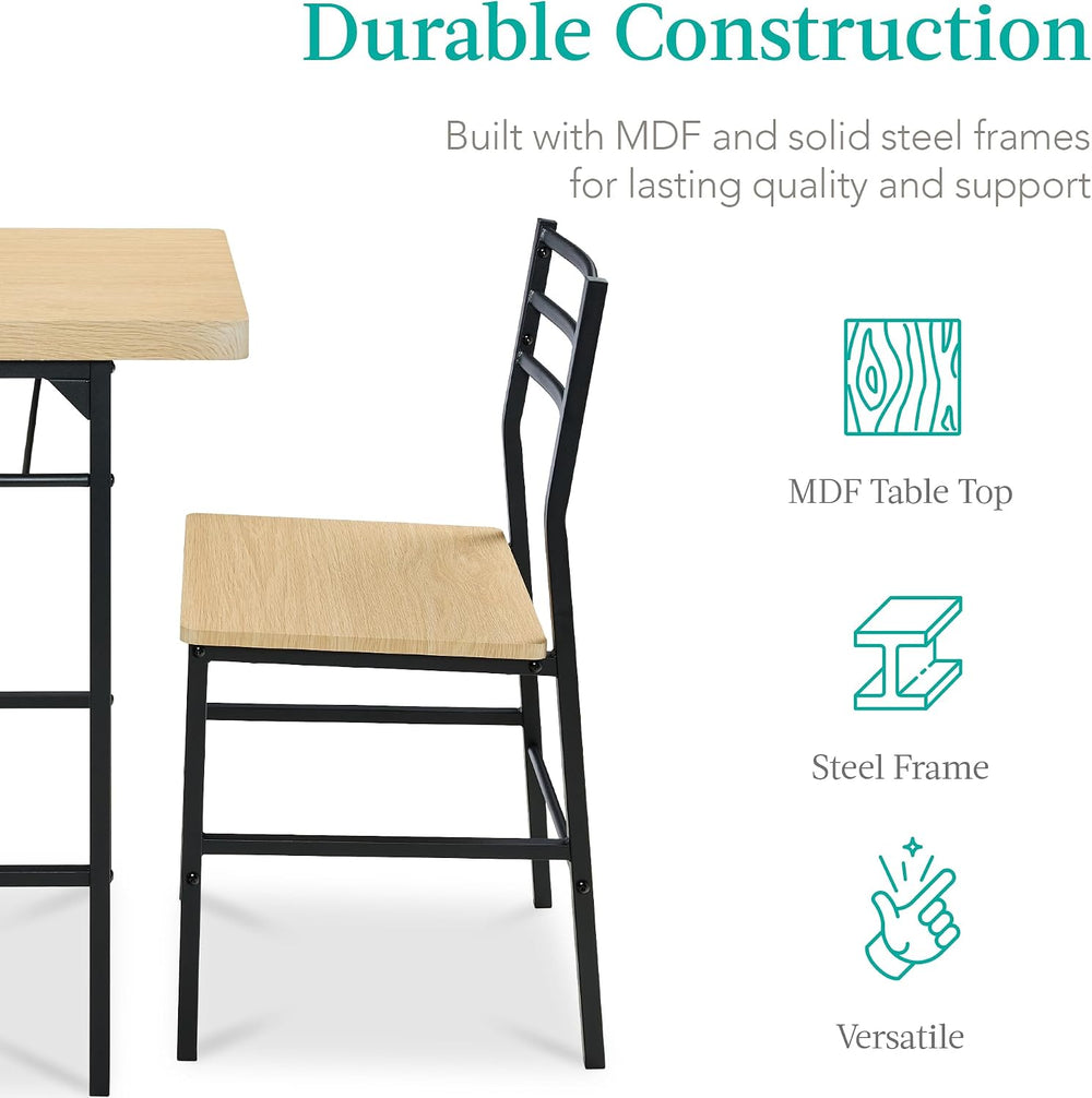 Best Choice Products 3-Piece Modern Dining Set, Space Saving Dinette for Kitc...