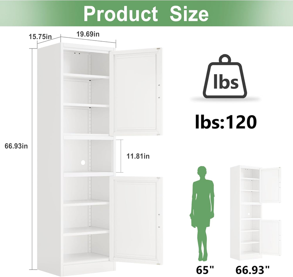Ckzbx Tall Narrow Storage Cabinet 66.93" H Tall Bathroom Cabinet Metal P...