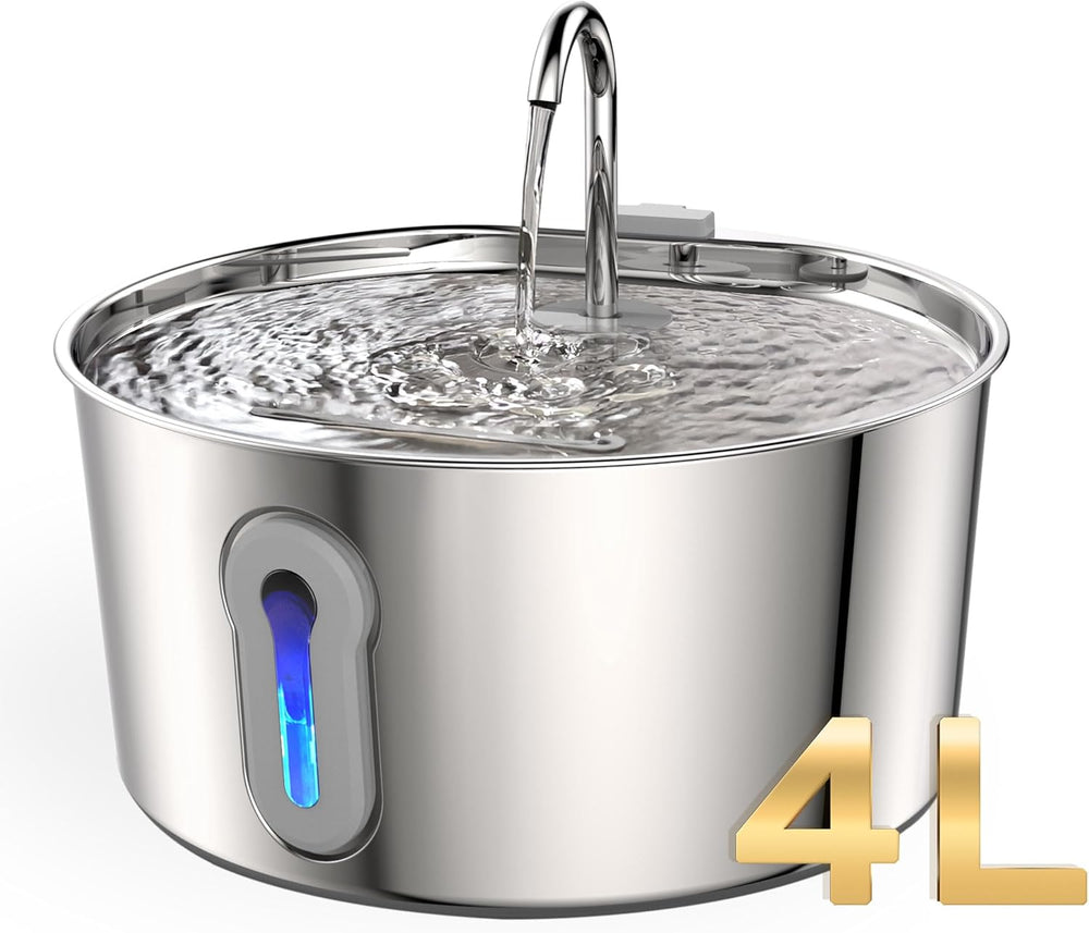 Cat Water Fountain Stainless Steel, Hygienic Drinking Fountain for Cats
