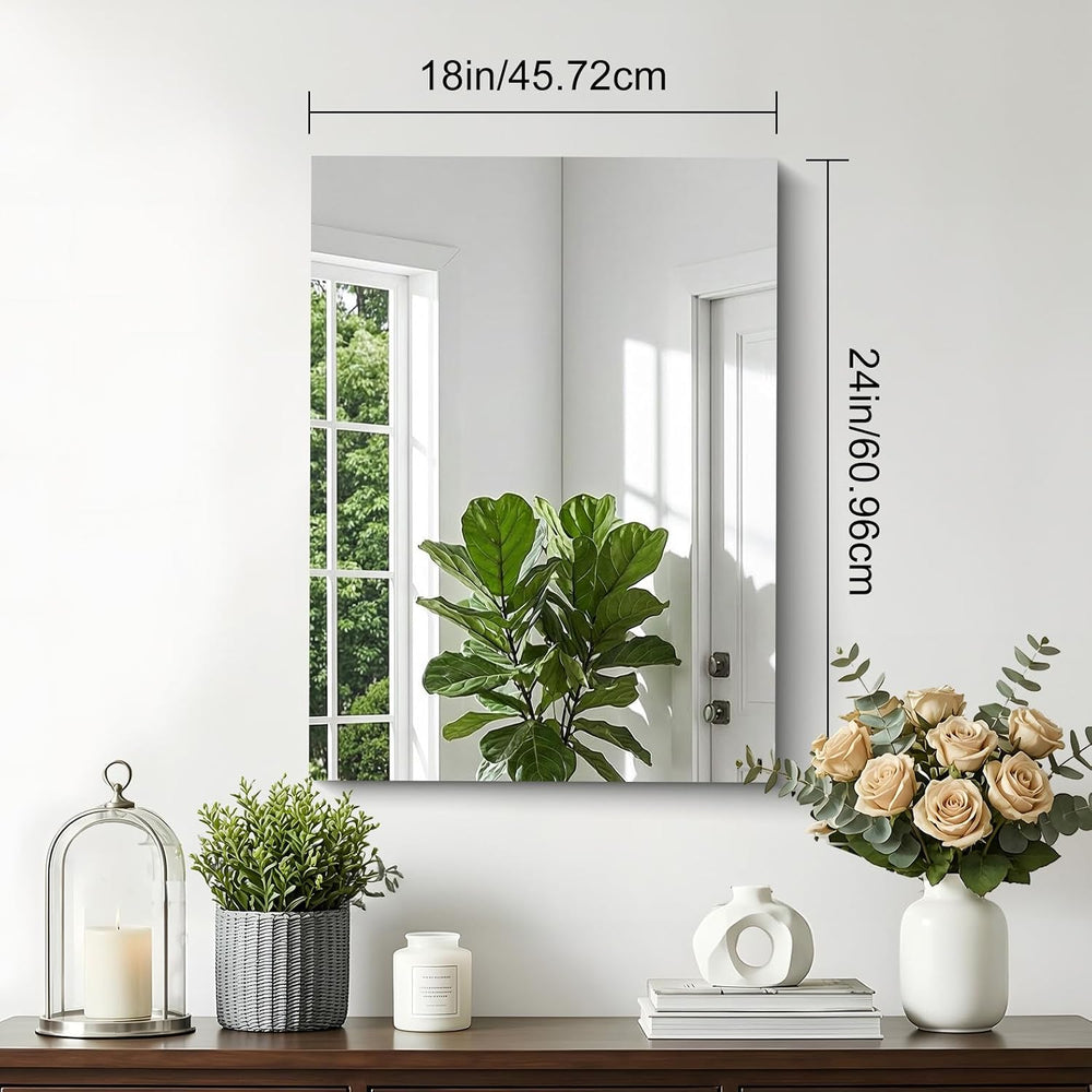 18x24 Inch Frameless Mirror, Frameless Bathroom Mirror for Over Sink