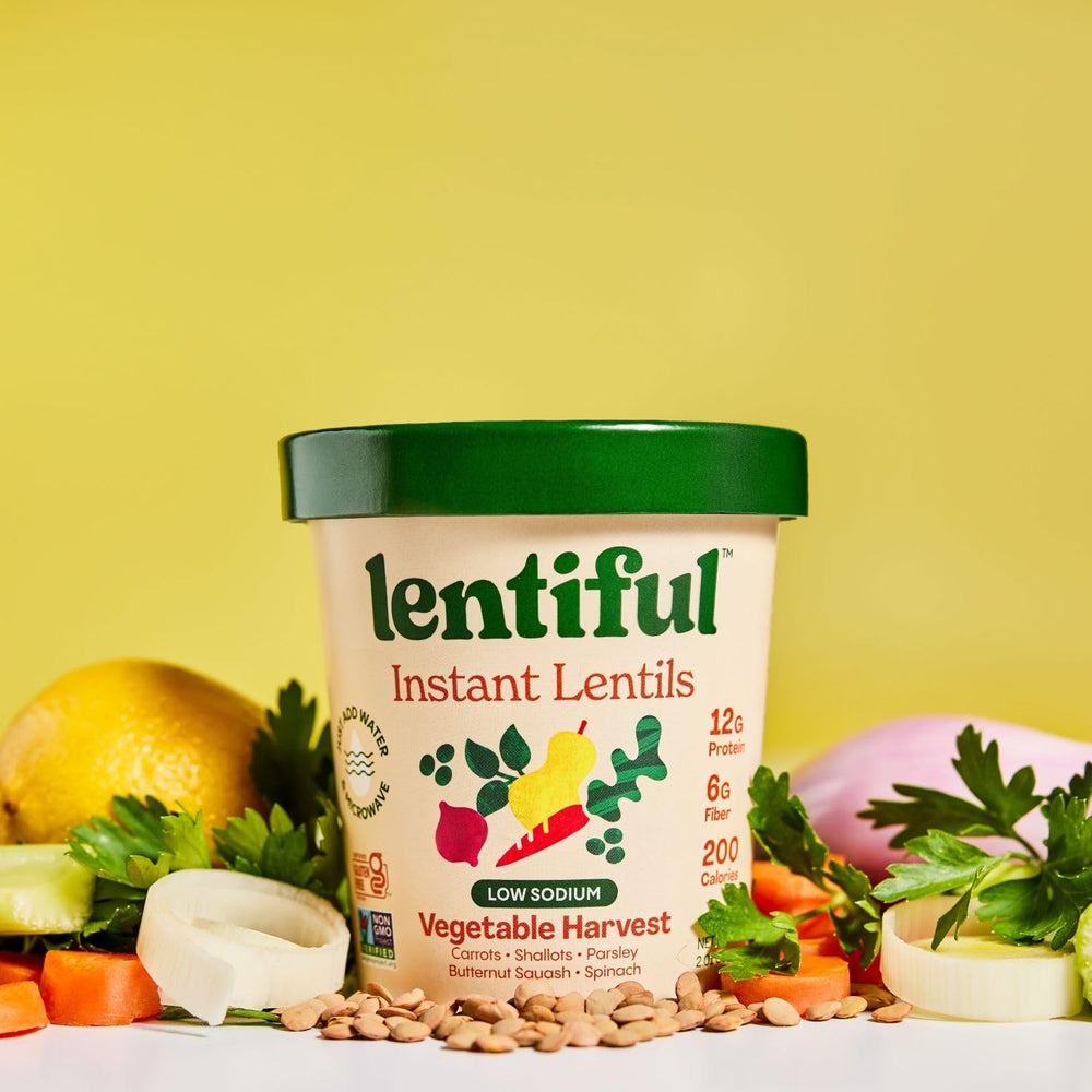 Lentiful Low Sodium Vegetable Harvest Instant Lentil Cups, 8 Pack