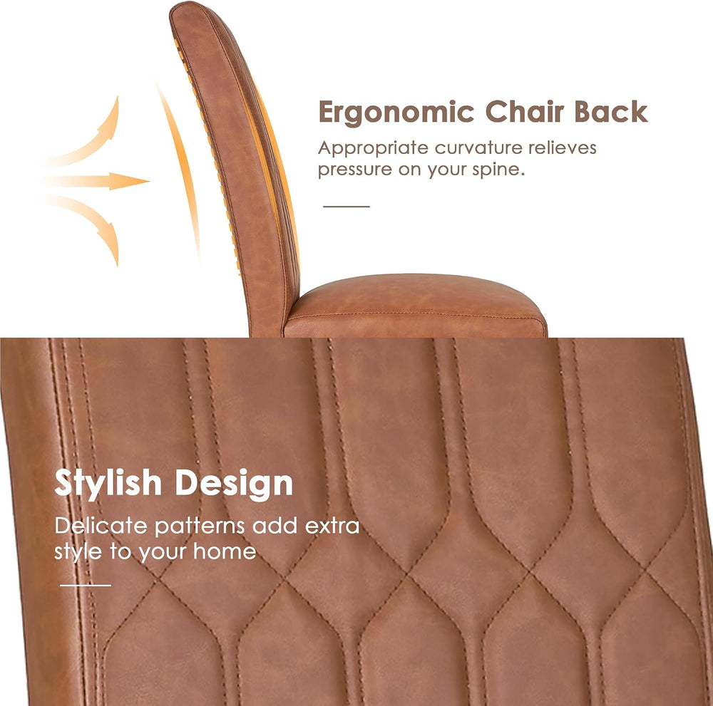 VECELO Upholstered Dining Chairs Set of 6, Modern PU Leather Accent Parsons, ...