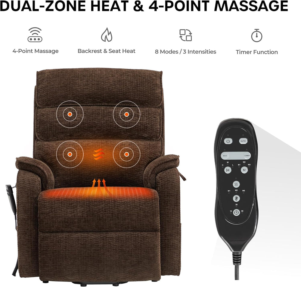 DYNOX Power Lift Recliner Chair for Elderly, Dual Motor Lay Flat Lift Chair w...