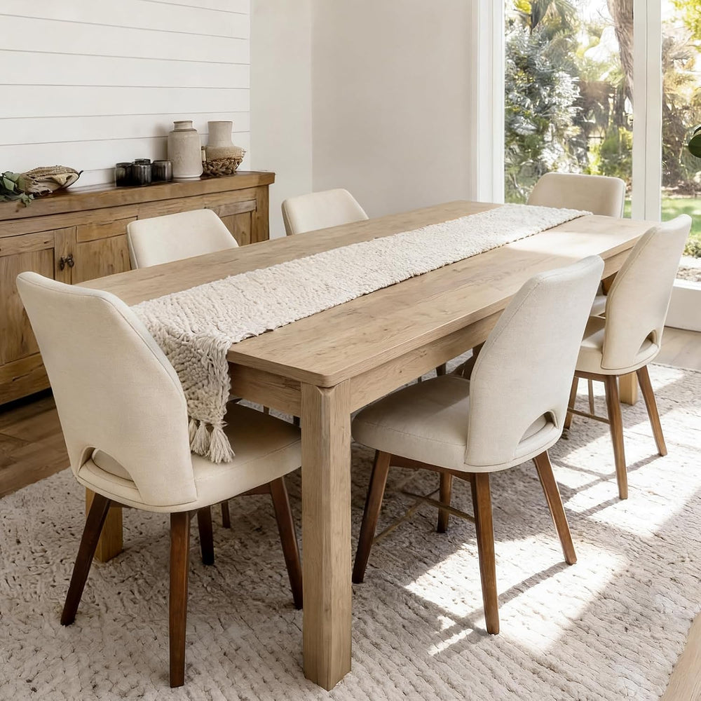 Farmhouse Dining Table for 6, Rectangle Dining Table, Kitchen Table Oak | Lar...