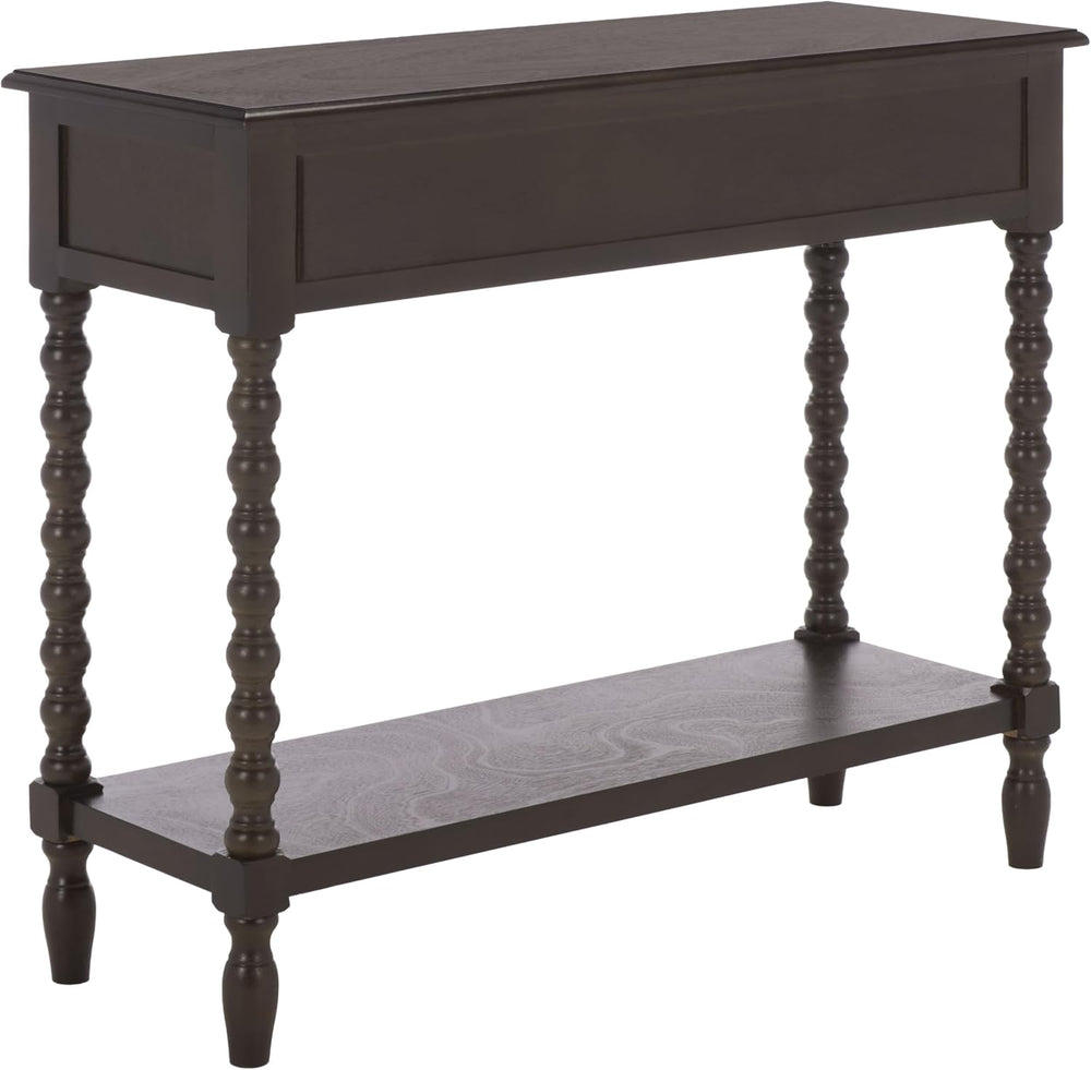 SAFAVIEH Furniture - Athena 2-Drawer Console Table - Dark Chocolate - Solid W...
