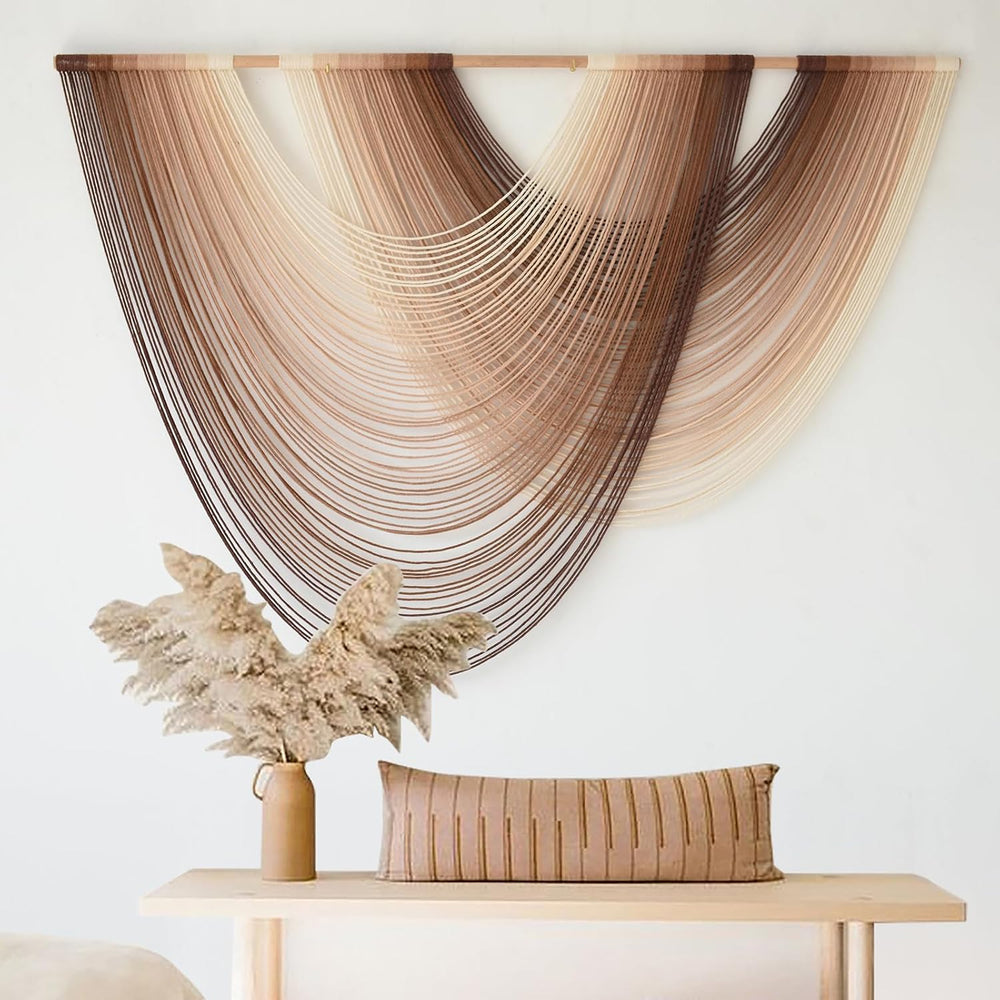 Macrame Wall Hanging Dip Dyed Large Boho Brown Fiber Wall Art 57"W*39&qu...