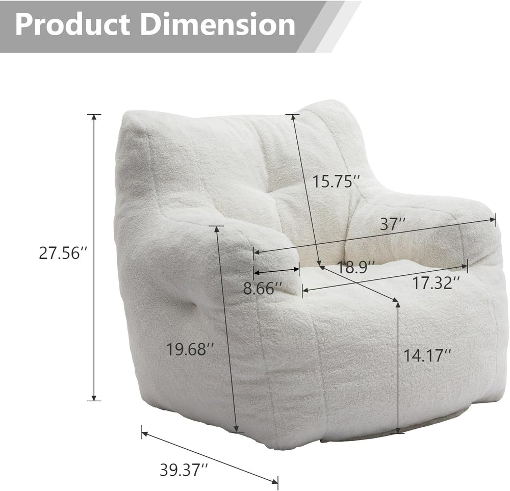 Hommoo Bean Bag Chair Large Bean Bag Chair for Adults with Armrest Comfy Bean...