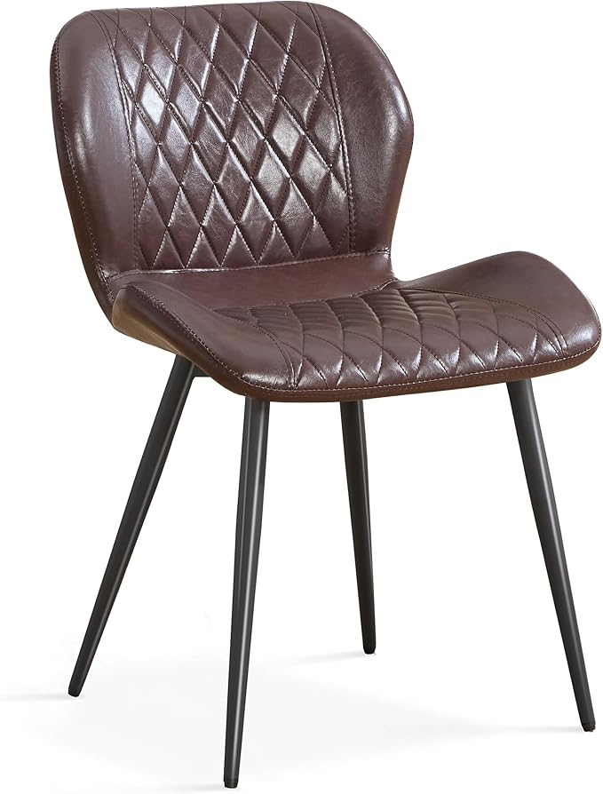 Dining Chair, Comfy Modern Dining Chairs with Thick Cushions, Upholstered Fau...