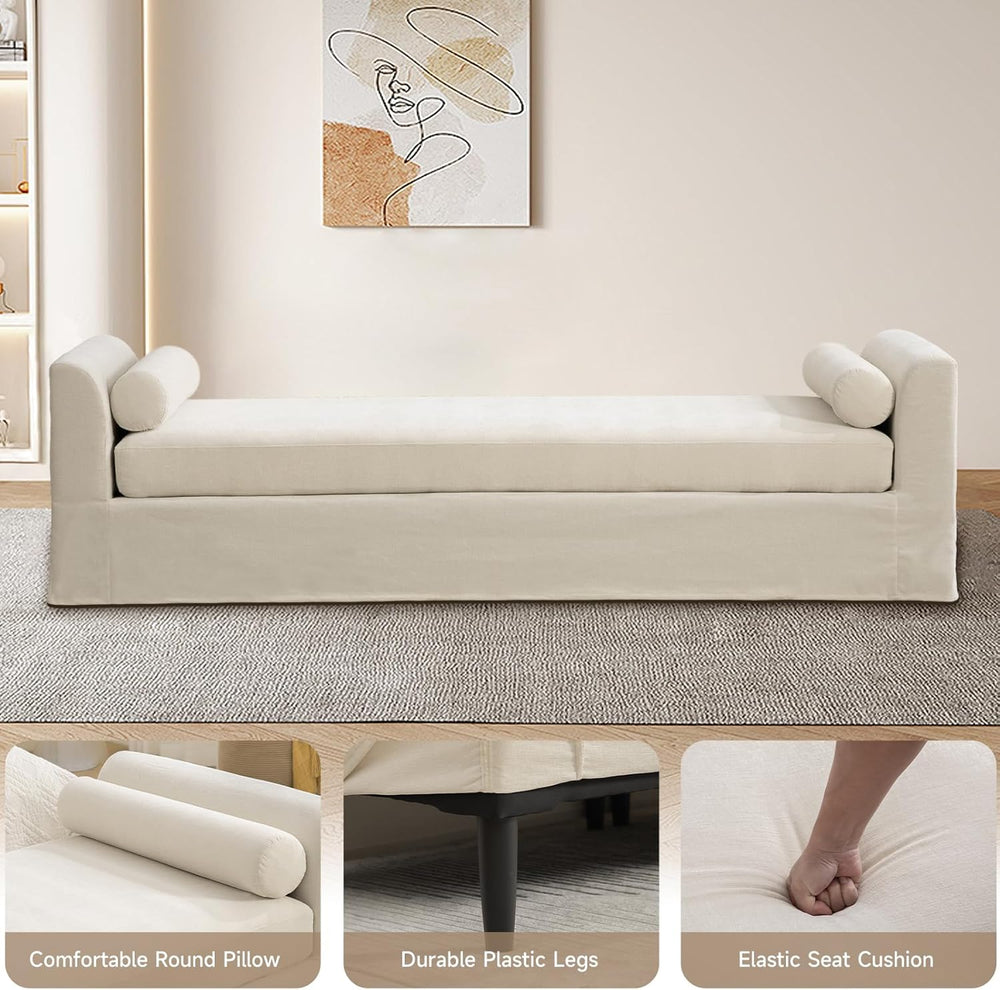 Chifee & Vingol 88.6" W Oversized Chaise Lounge Upholstered Bedroom ...