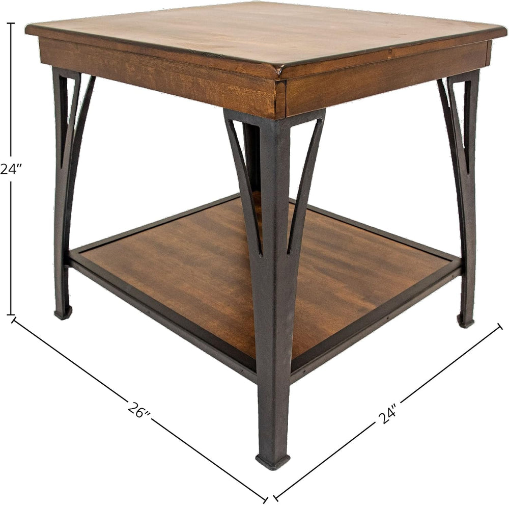 Intercon Furniture District Traditional Wood End Table in Copper Finish