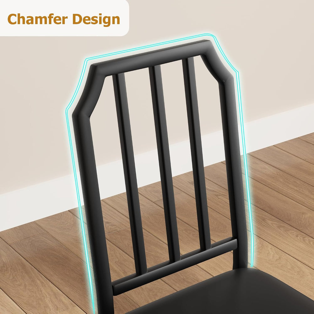 GAOMON 5-Piece Dining Table Set for 4, Modern Kitchen Table with Chamfered De...