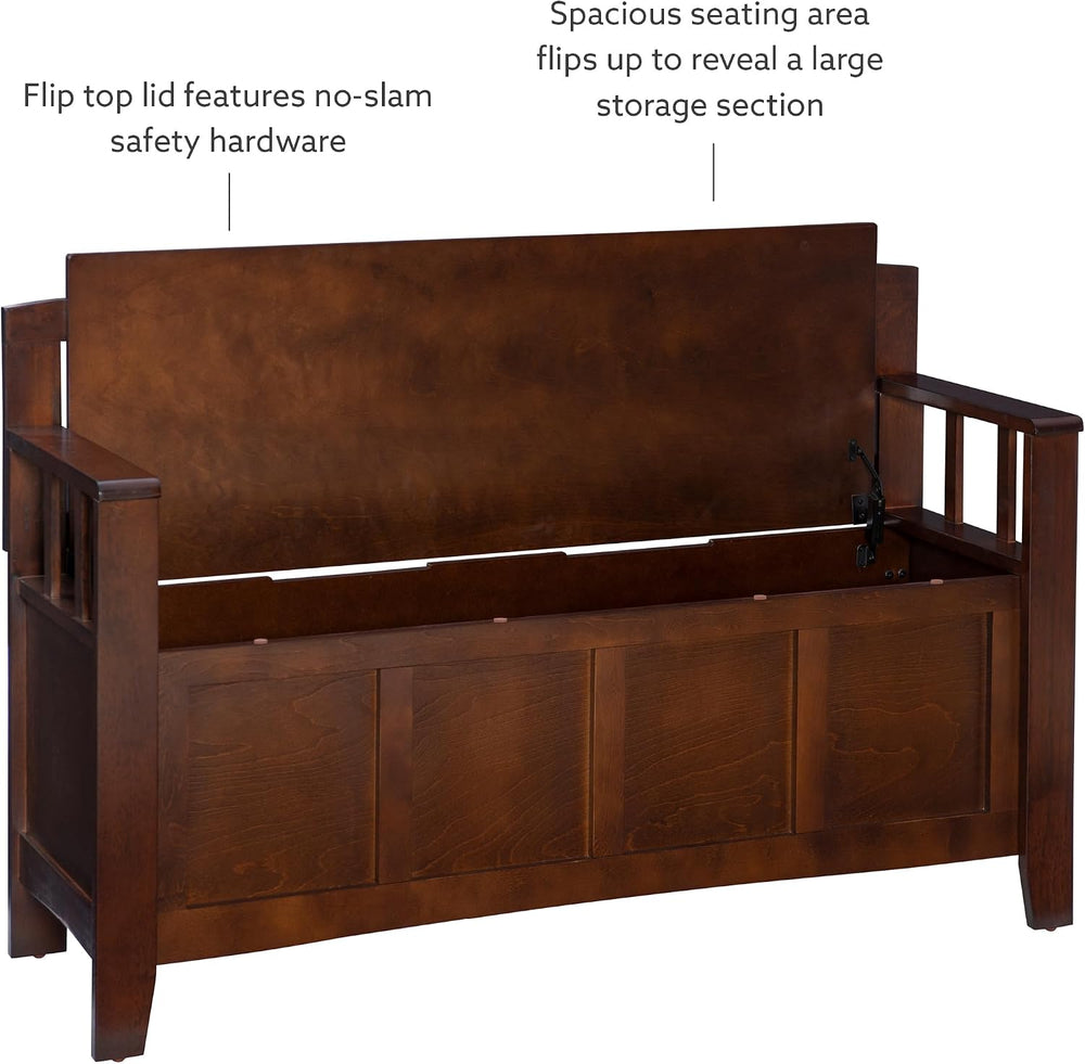 Linon Home Dcor Linon Home Decor Cynthia Storage Bench, 50"w x 17.25&quo...
