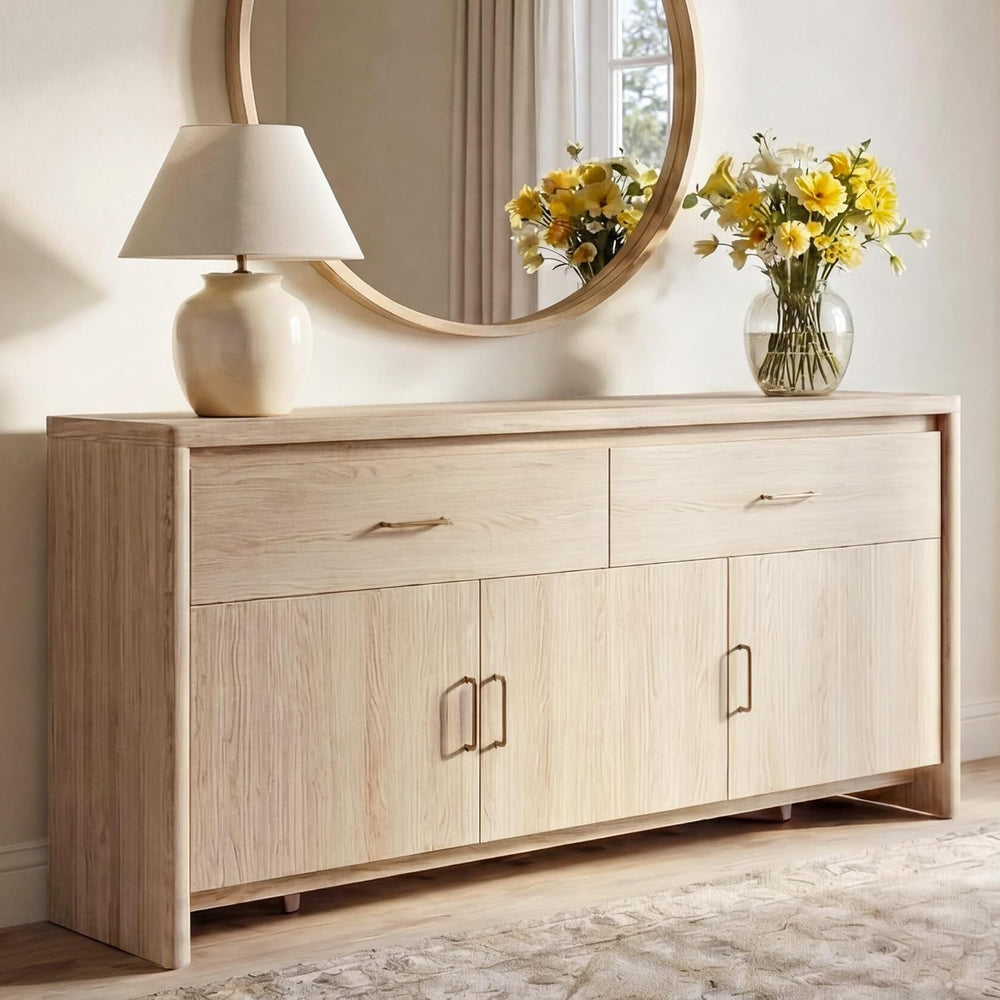 KISLOT 59" Sideboard Buffet Cabinet with Storage, Wood Kitchen Storage C...