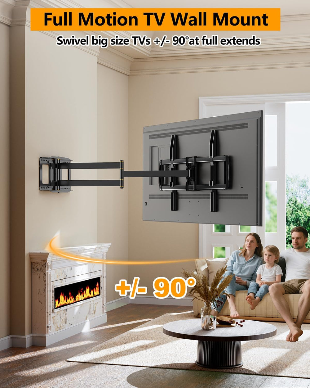 FORGING MOUNT 43–110 inch Long Arm Full Motion TV Wall Mount Holds 176 lbs, V...