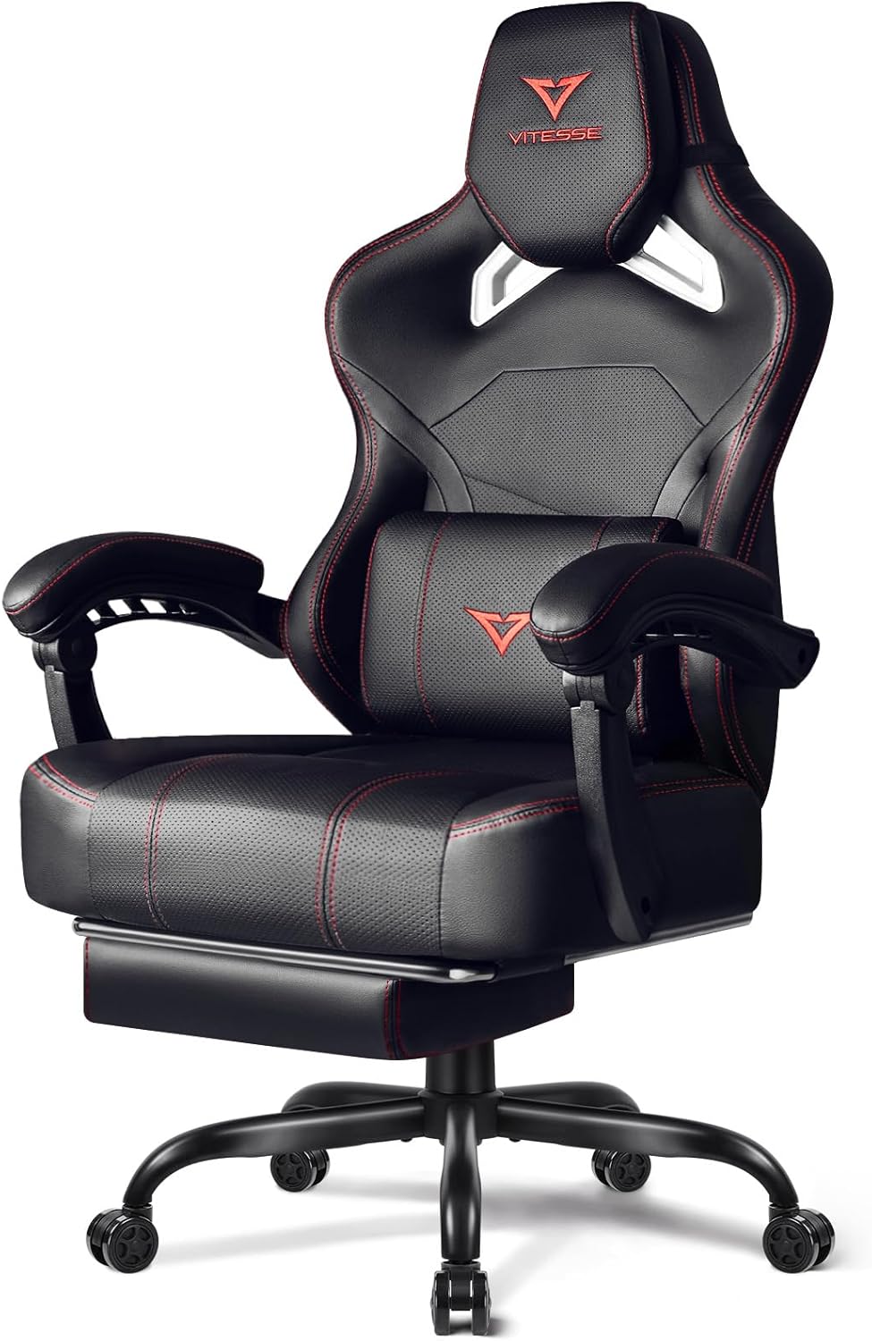VITESSE Big and Tall Gaming Chair 400lb Capacity with Footrest | Racing-Style...