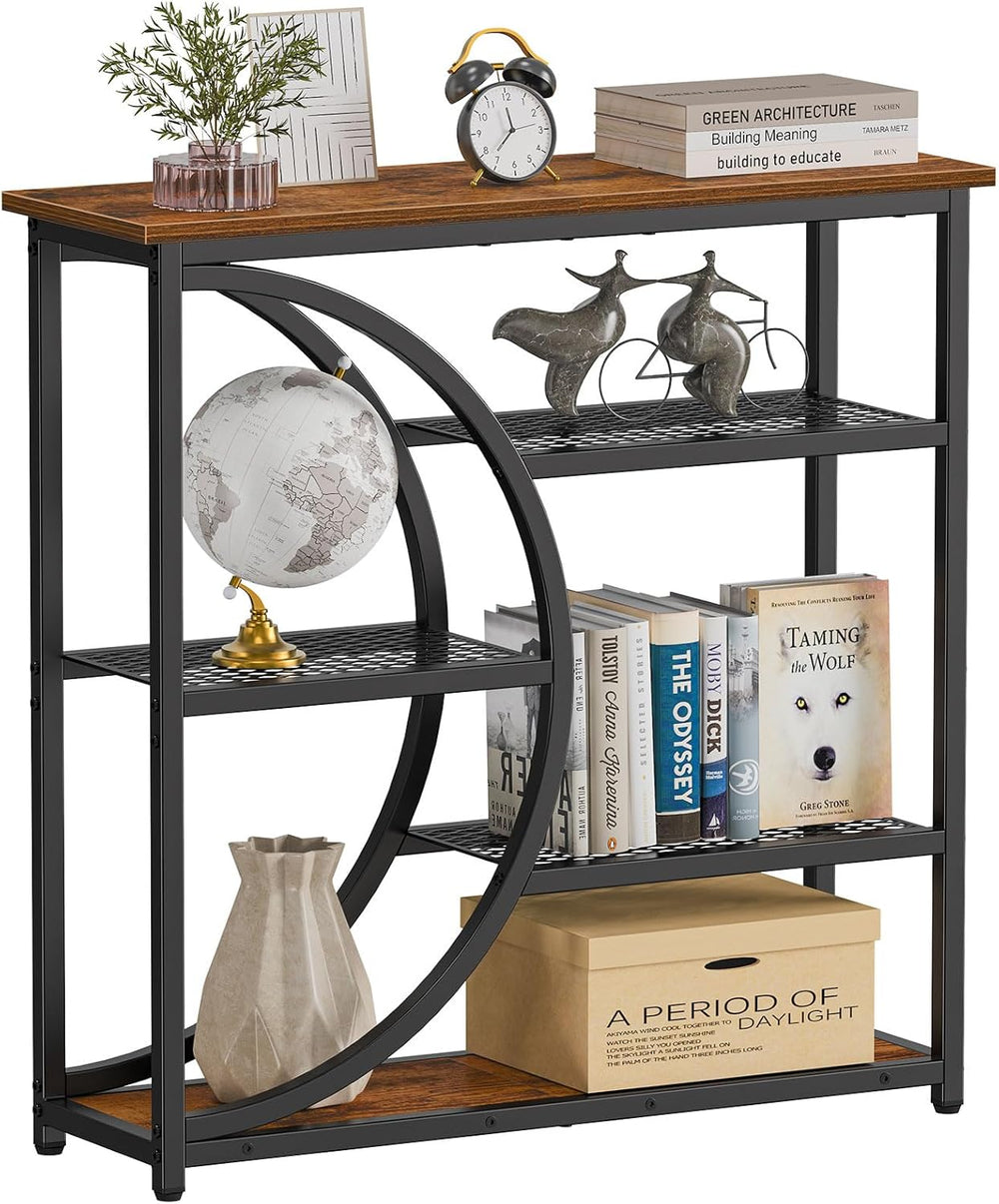 Snughome Entryway Table, Narrow Console Table, Industrial Sofa Table with 5 T...