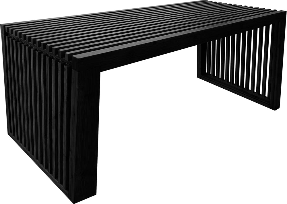 Versatile Wooden Slatted Bench - Sleek Modern Design for Dining, Entryway, Be...