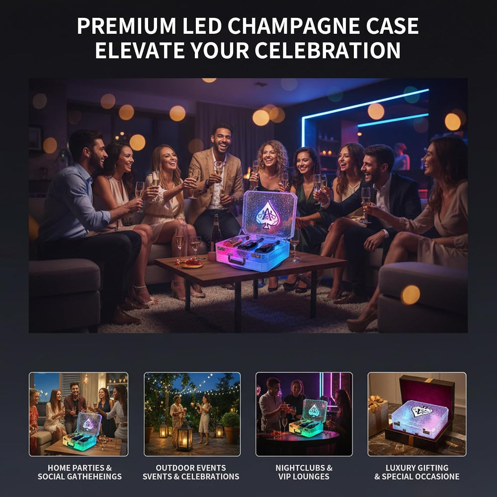 LED Wine Bottle Servicer Stand Champagne LED Display Box Rechargeable, Lumino...