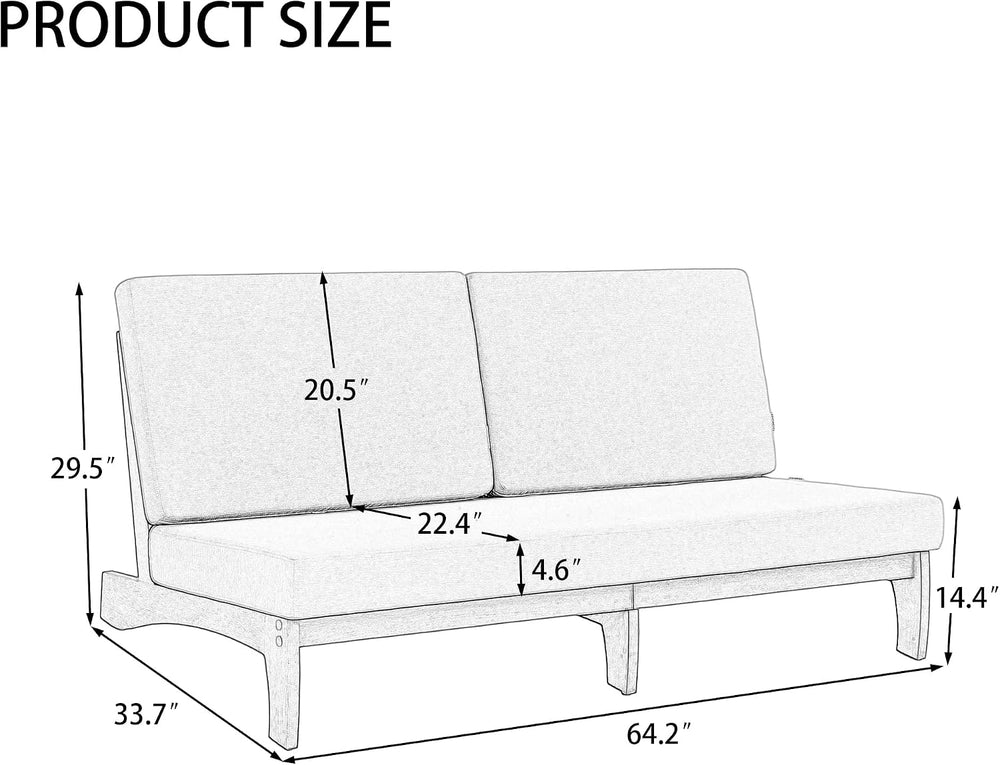 Outdoor Furniture Patio Couch, Weather Resistant 3-Seater Patio Sofa with Rem...