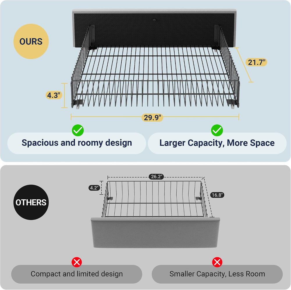 Allewie Modern Full Size Platform Bed Frame with 4 Storage Drawers
