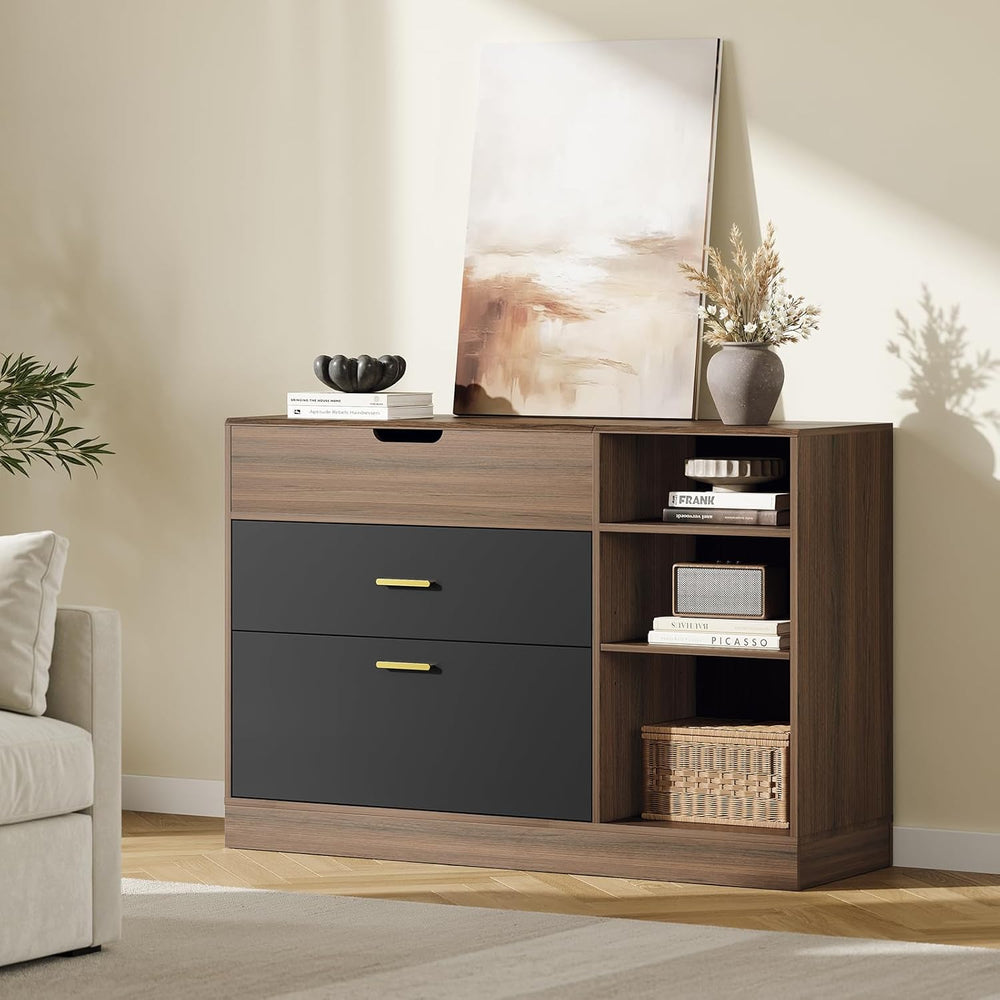 ModernMate Office File Cabinet w/ 2 Drawers, 47.2" Flip - Top Lateral Fi...