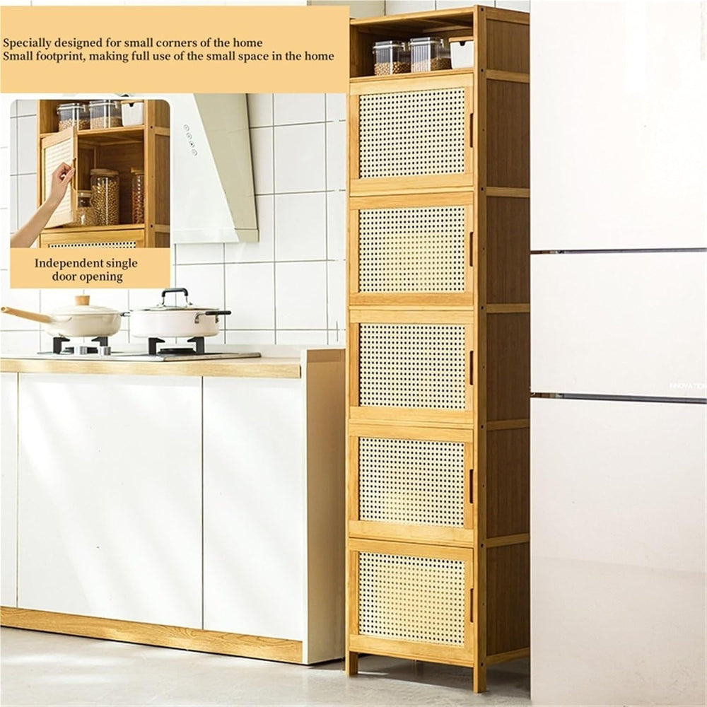 Narrow Kitchen Pantry Cabinet with Doors Storage Rack for Spices Free Standin...