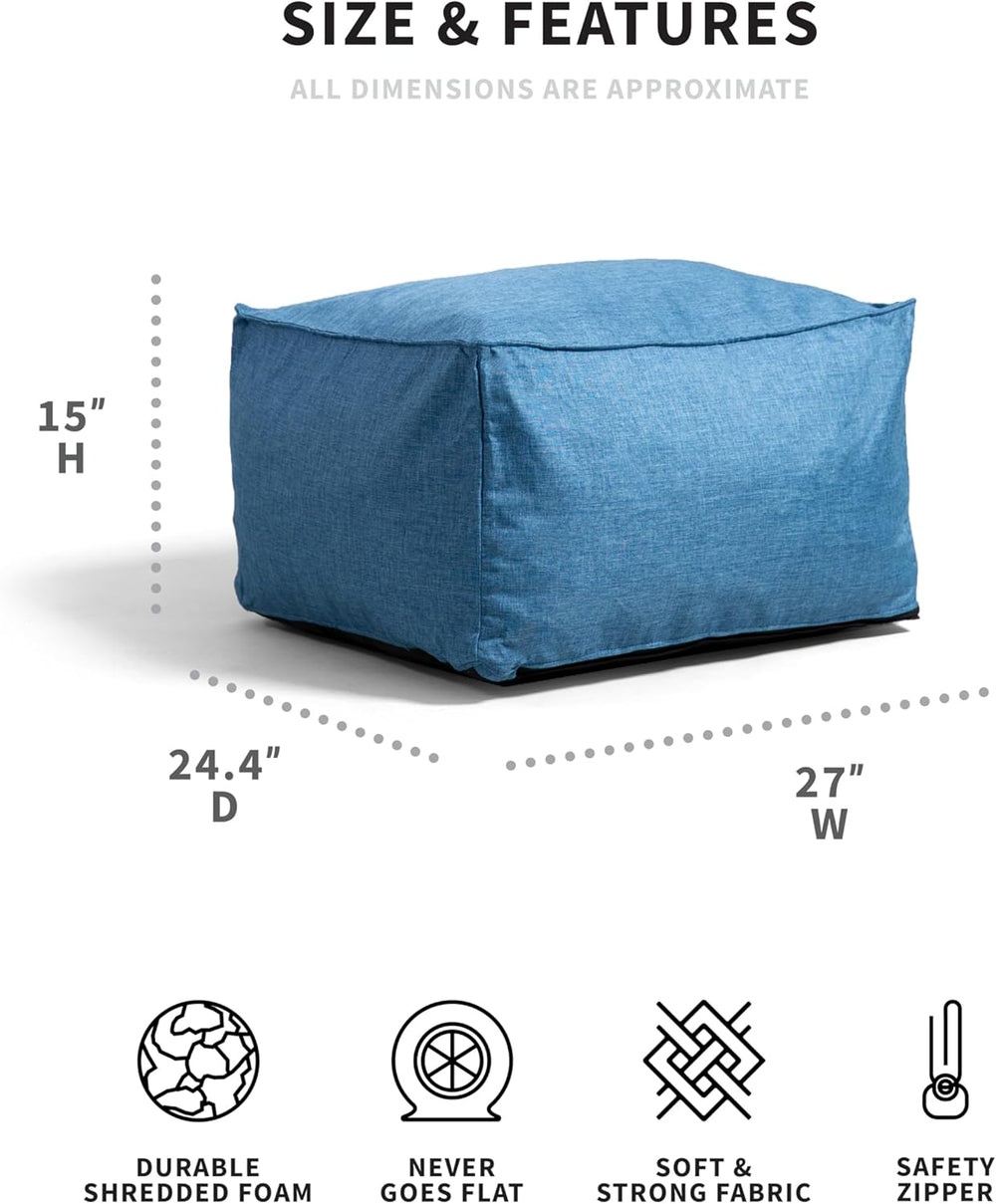 Big Joe Imperial Lounger Ottoman Foam Filled Bean Bag with Removable Cover, P...