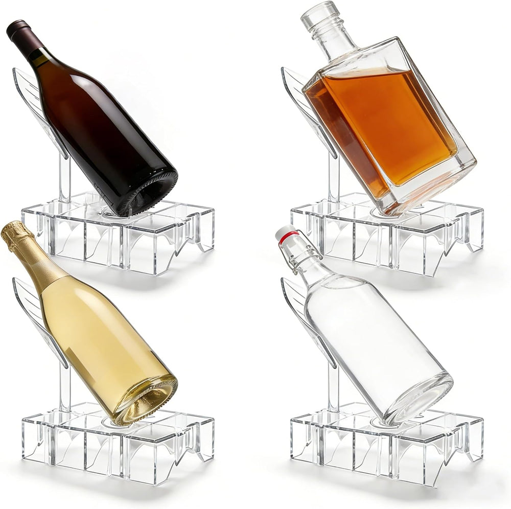 Clear Acrylic Wine Rack, Modular Stackable Countertop Wine Bottle Holder with...