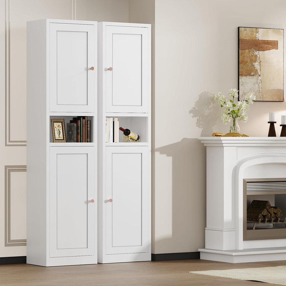 Eltean 67" H Narrow Pantry Cabinet,White,15.7" W | Metal Pantry Cab...