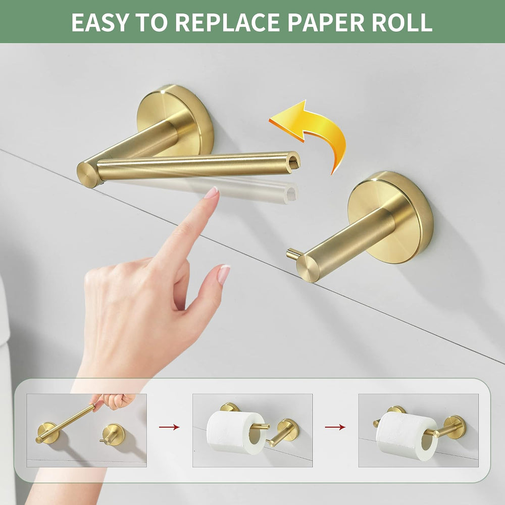 4 Pieces Brushed Gold Bathroom Hardware, Accessories Set Includes 15 to 24 In...