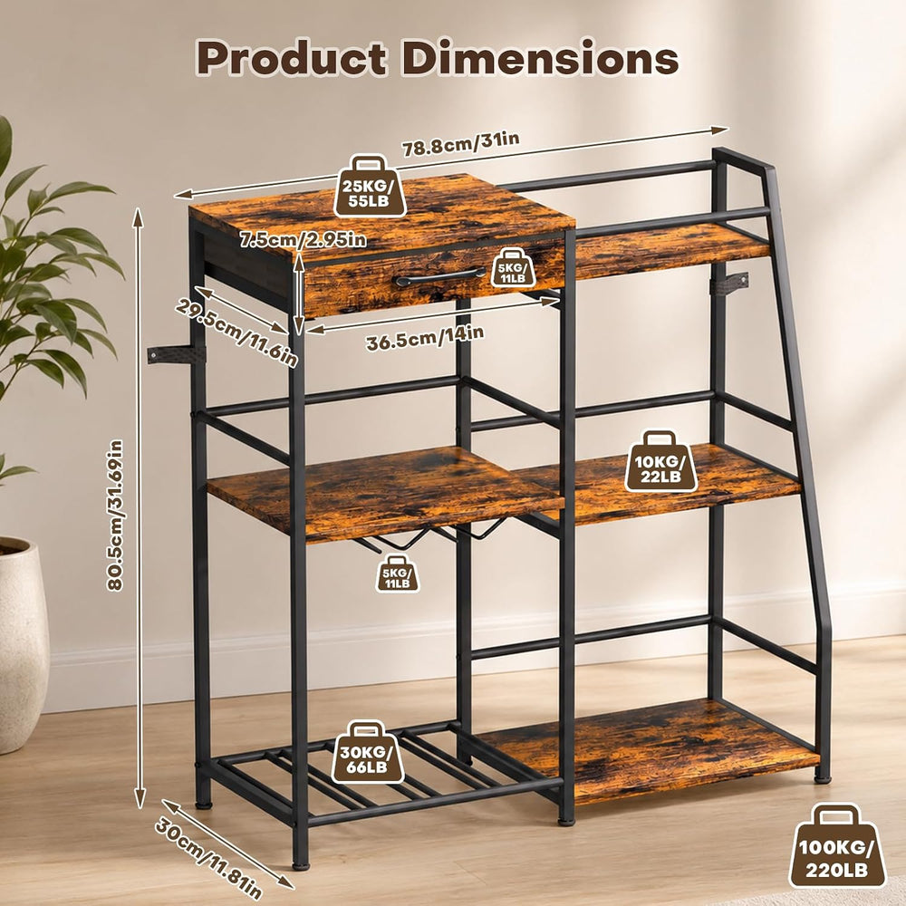 Homde Wine Rack Freestanding Floor: 3-Tier Liquor Bottle Display Stand | Vint...