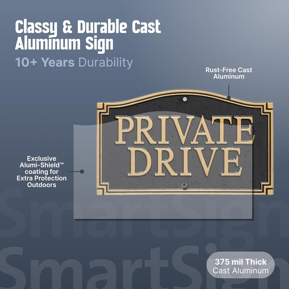 SmartSign “Private Drive” GardenBoss Statement Plaque | 5.75" x 9.5"...