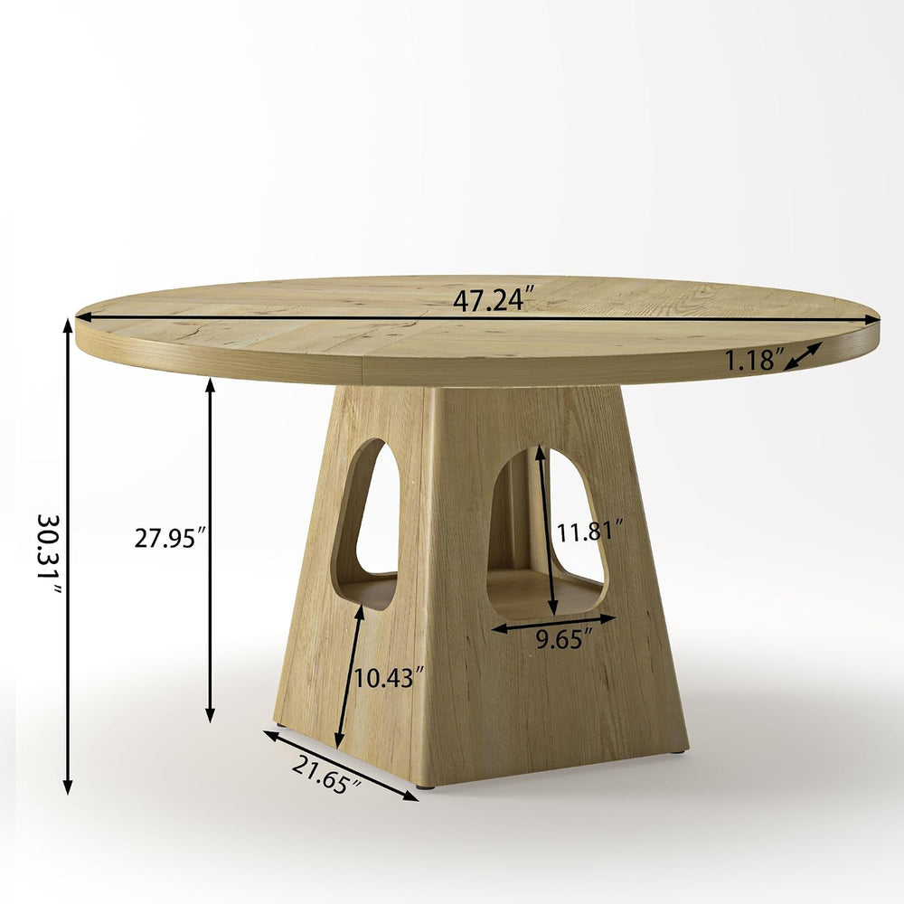 47.24 Inch Round Dining Table for 4-6 Kitchen Dining Table with Storage Shelf...