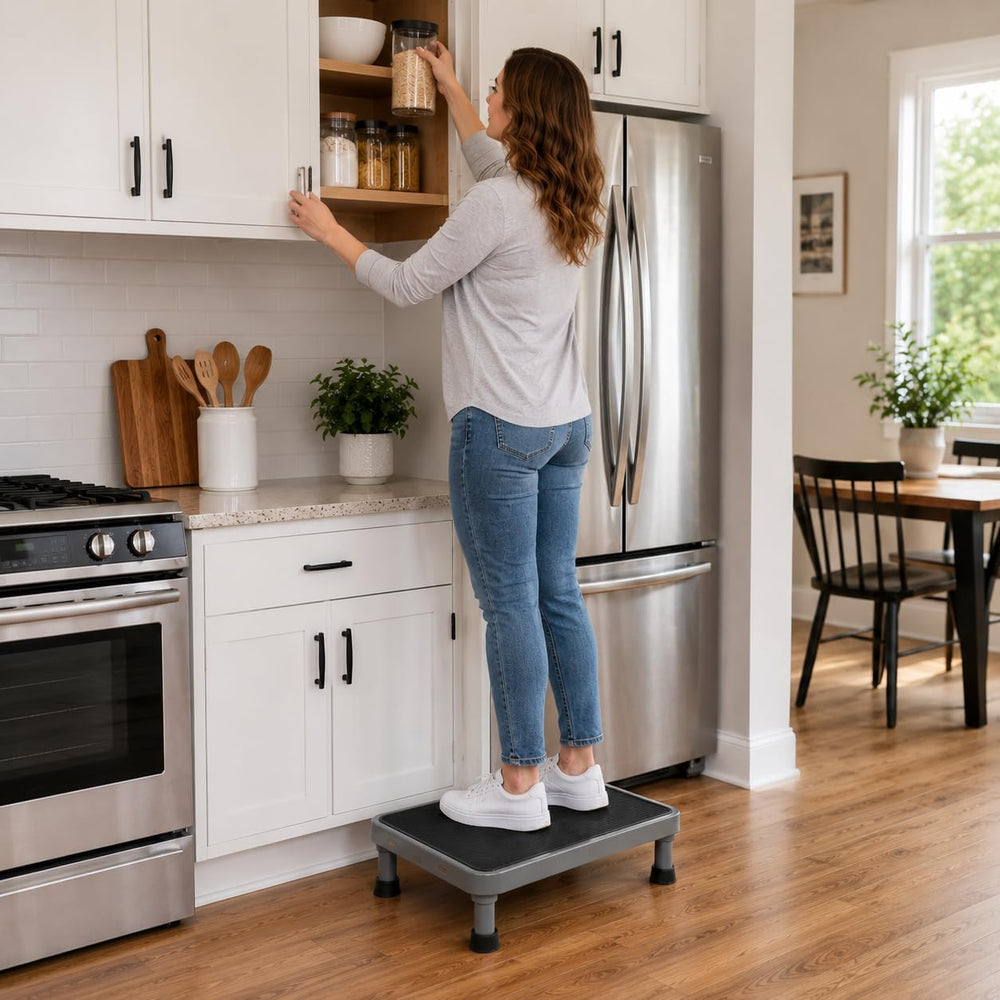 4.1" Low Step Stool for Adults & Seniors, Metal One Step Stool