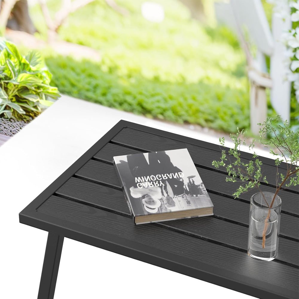 C-Hopetree Small Metal Outdoor Coffee Side Table for Outside Patio, Rectangle...