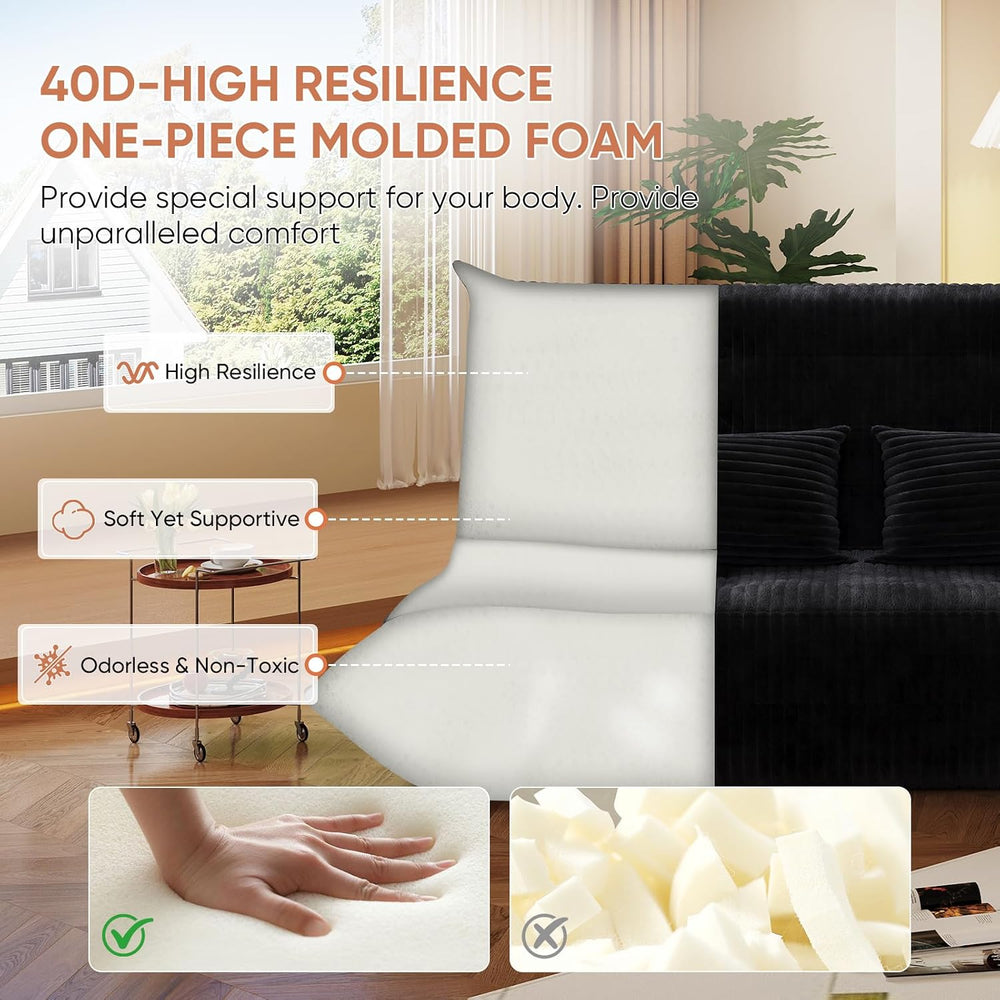 Bean Bag Chair with Pillow, Giant Flannal Memory Foam beanbags Lazy Sofa for ...