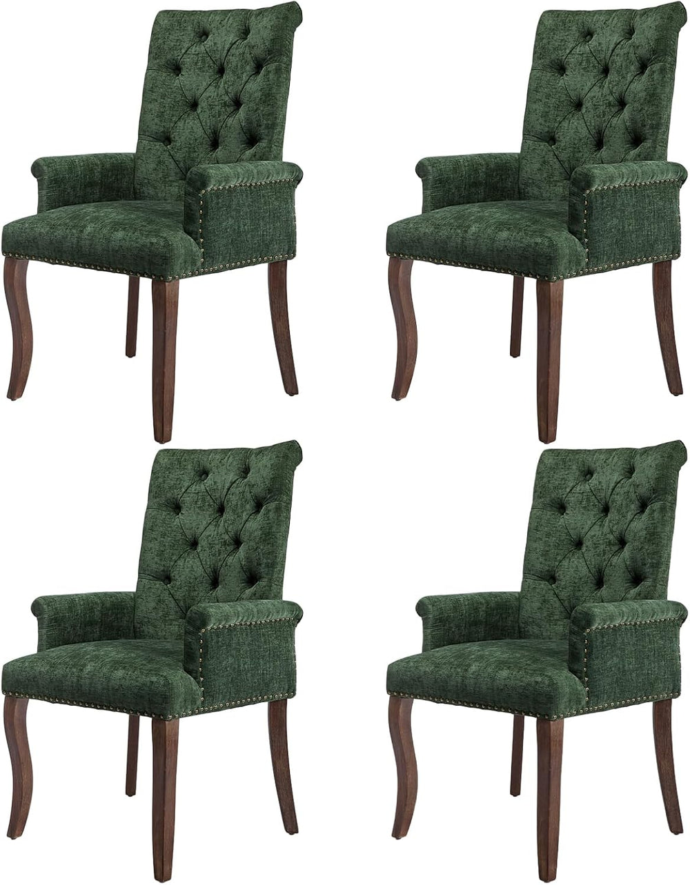 cinkehome Set of 4 Upholstered Dining Chairs, Dining Room Kitchen Chair with ...