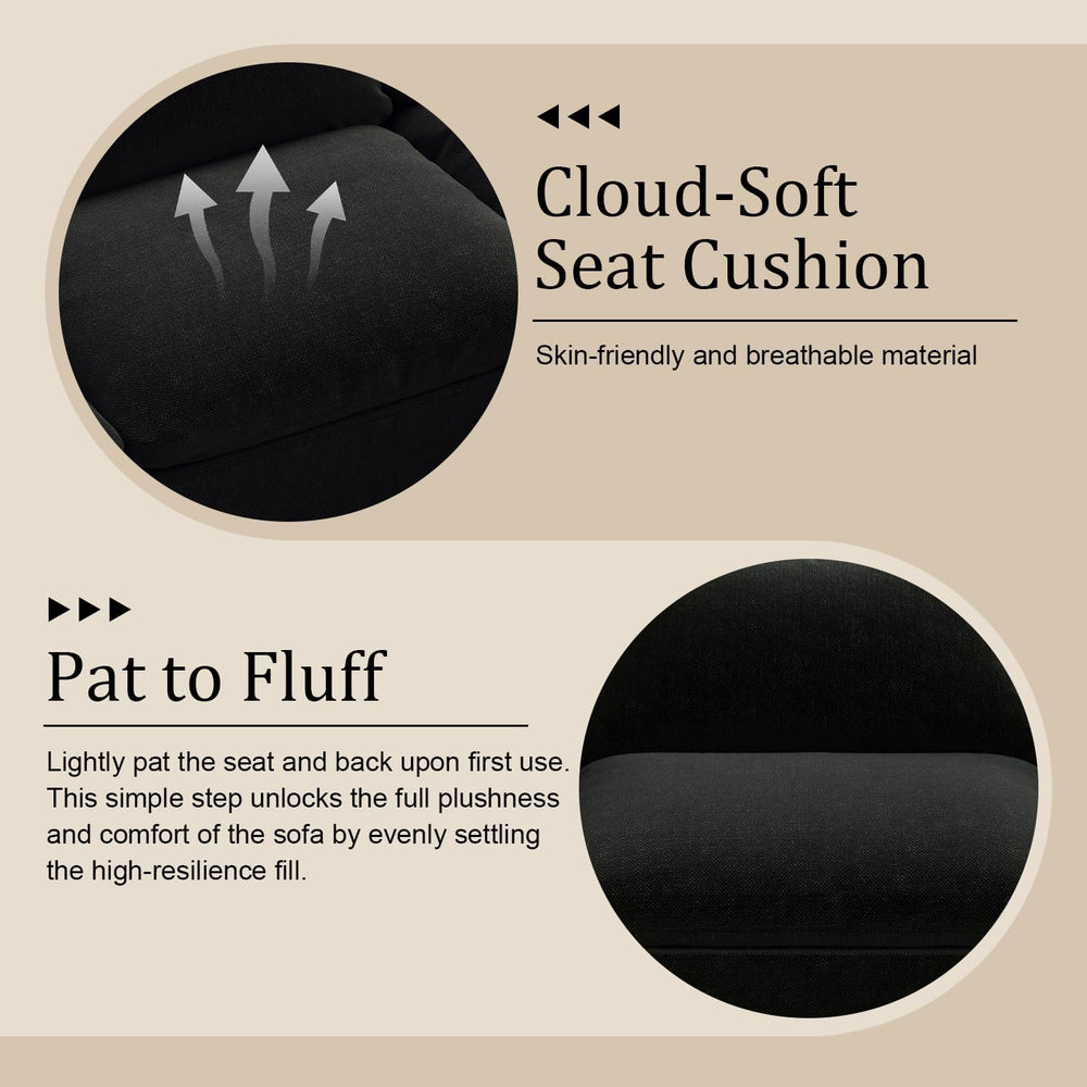Modular Sectional Sofa Cloud Couch,Down Filled Comfy Cloud Modern Sofa,Black ...