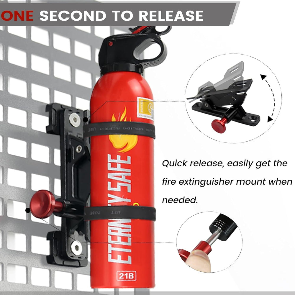 Aluminum MOLLE Panel Fire Extinguisher Mount Kit for 1-2in Slot Hole