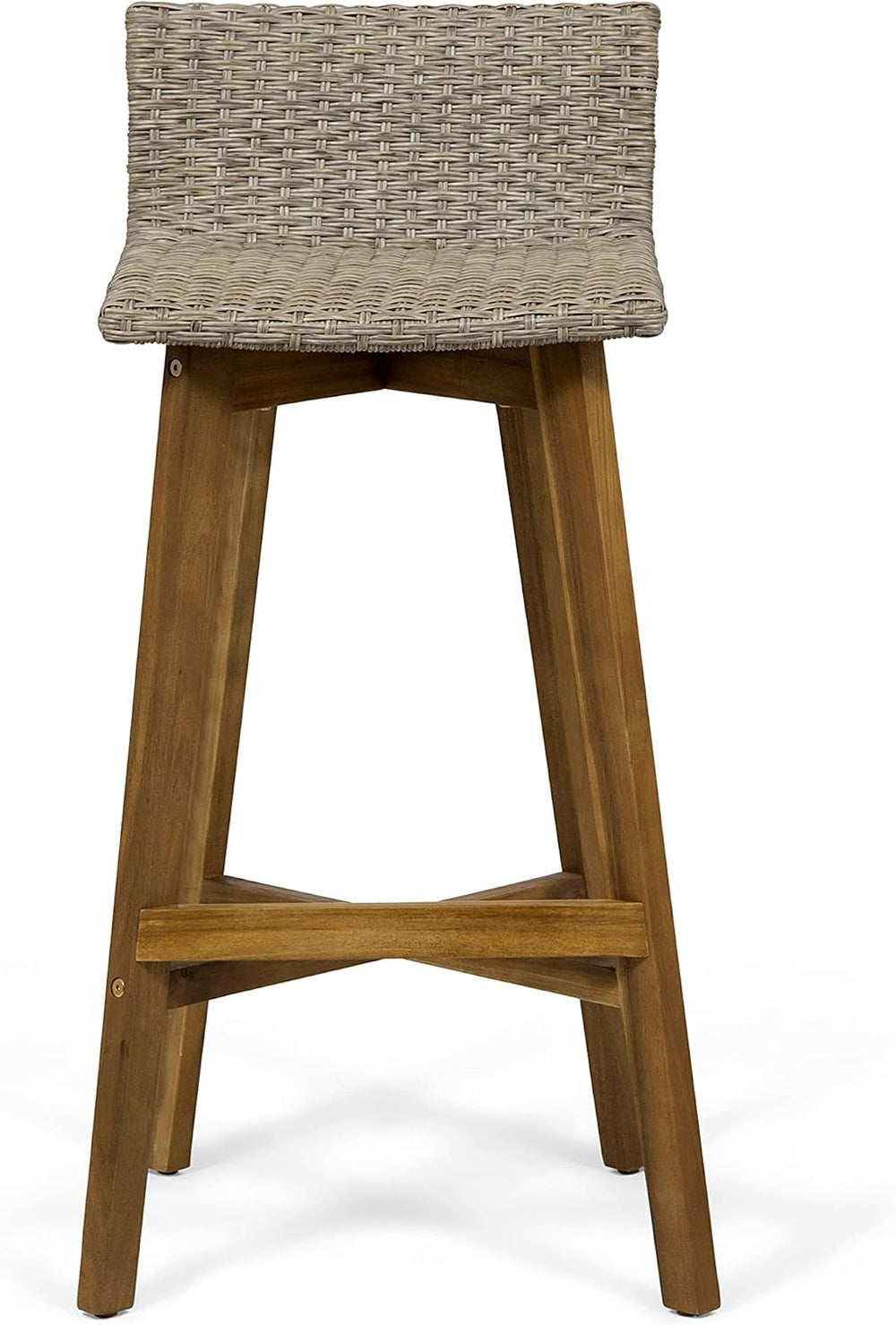 Christopher Knight Home La Brea Outdoor Acacia Wood and Wicker Barstools (Set...