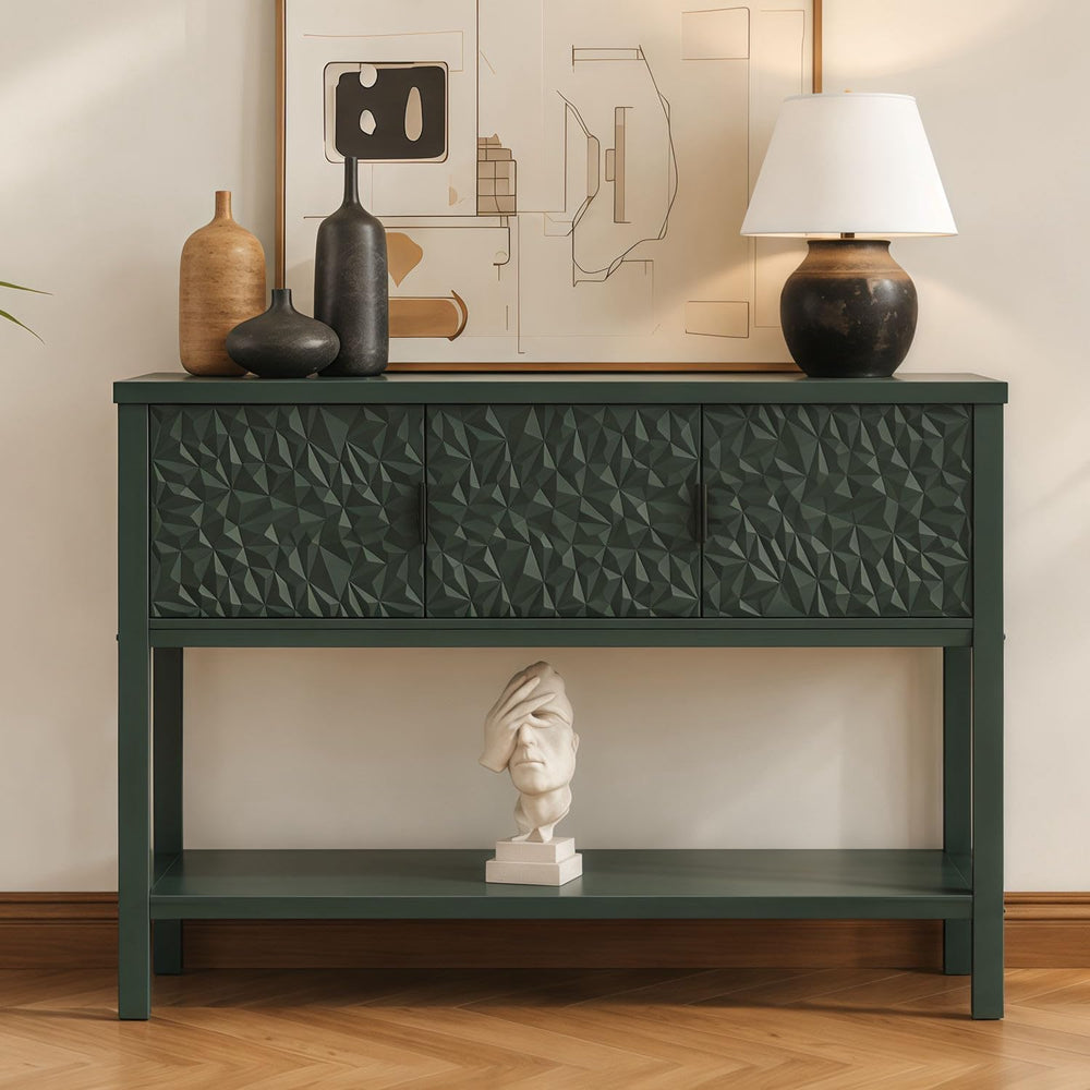 Console Table with Storage, Entryway Sofa Table with Storage and Shelf, Moder...