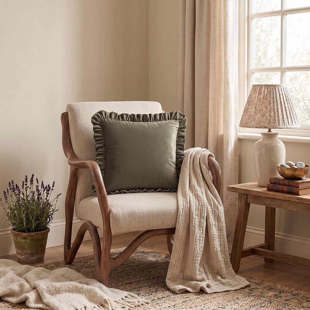 ISAENNE Designer Elegant Velvet Solid Throw Pillow Cover,Set of 2,18"x18...