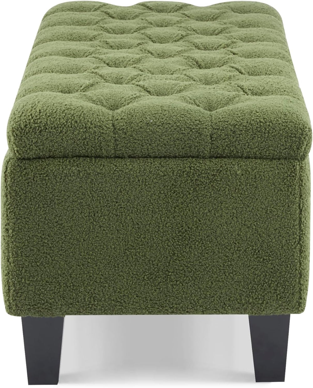 Christopher Knight Home Ottilie Boucle Fabric Storage Ottoman Bench, Wooden R...