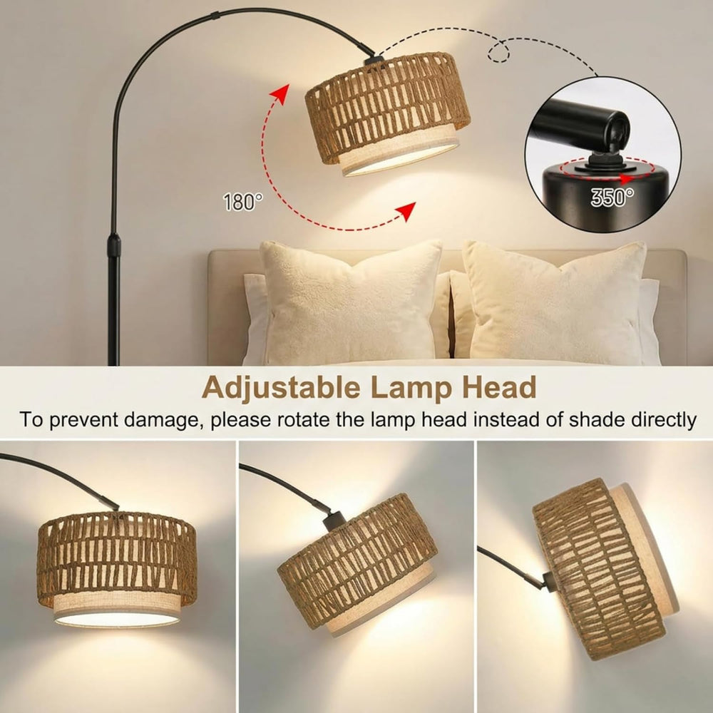 Arc Floor Lamp for Living Room with 12W Bulb,61.5"-71.5" Height Adj...