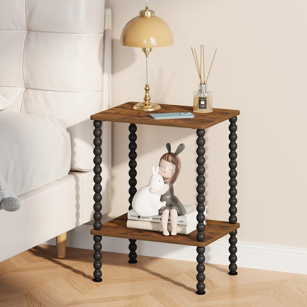 YINMIT End Table,2-Tier Small Side Table with Open Storage Shelf | Night Stan...