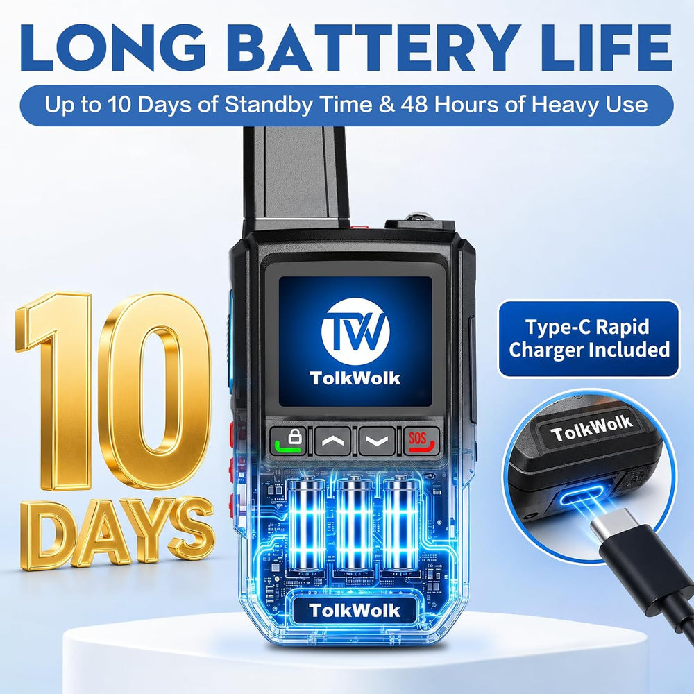 Lifetime Free Rapid Walkie Talkies Long Range Radio for Team,Outdoor,Family