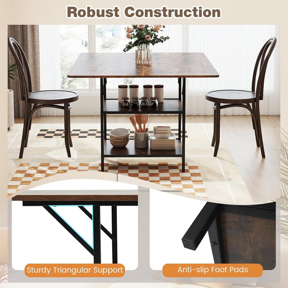 Giantex 47-inches Dining Table for 4-6, Rectangular Kitchen Table with 2 Open...