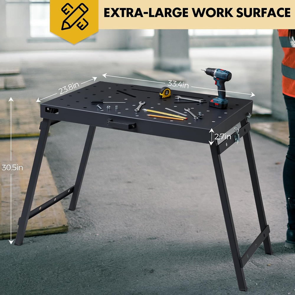 OLBRUS Welding Table Foldable Work Bench, Black